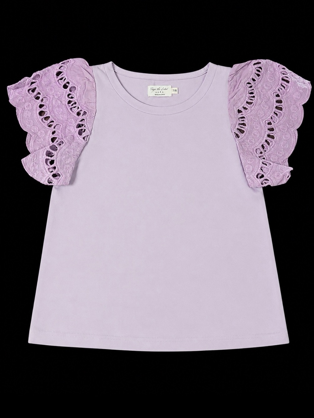 Shop the Mint Luna Lavender Eyelet Top Girls Size 7/8